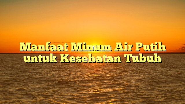 Manfaat Minum Air Putih untuk Kesehatan Tubuh